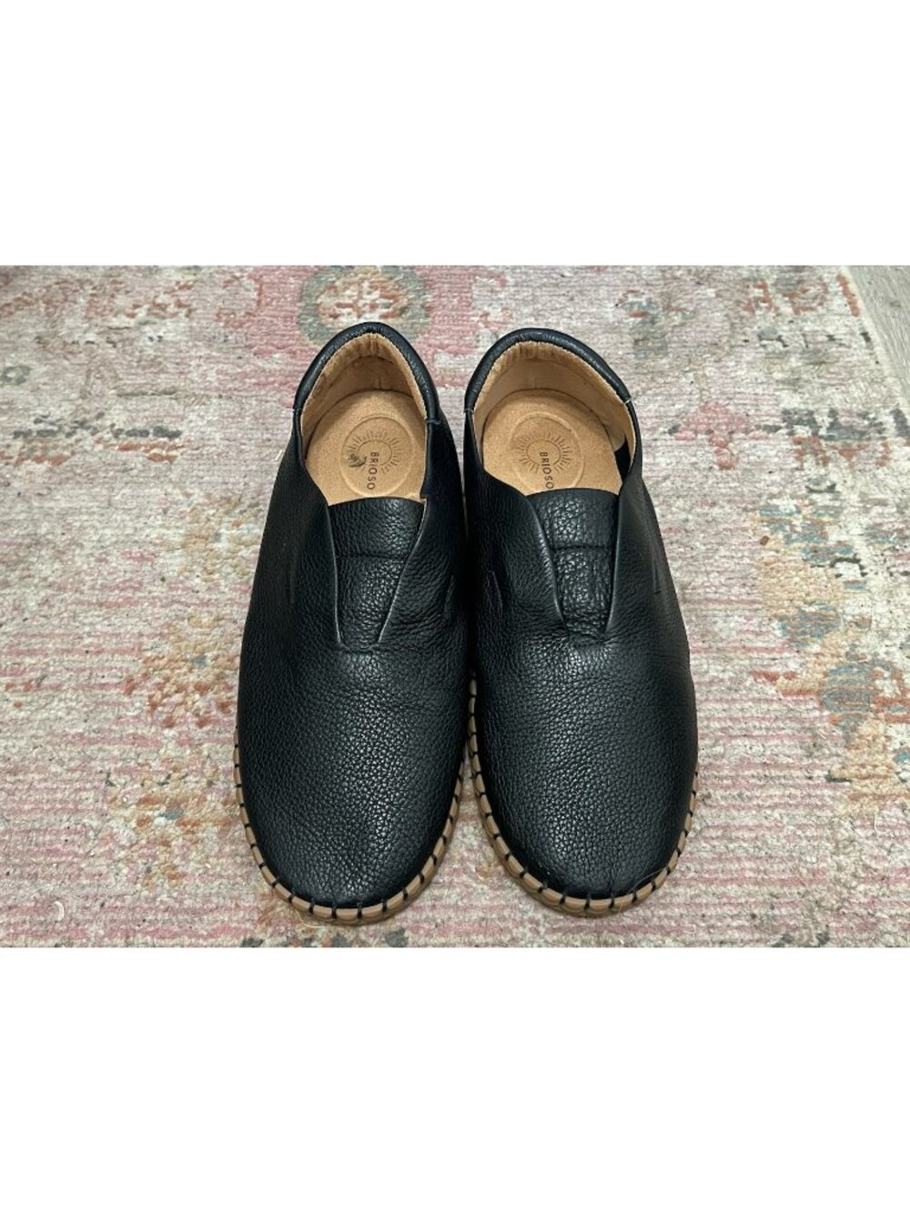 Brioso Pebbled Brazil Sabino Black Leather Women’s Slip On Shoes size 9M